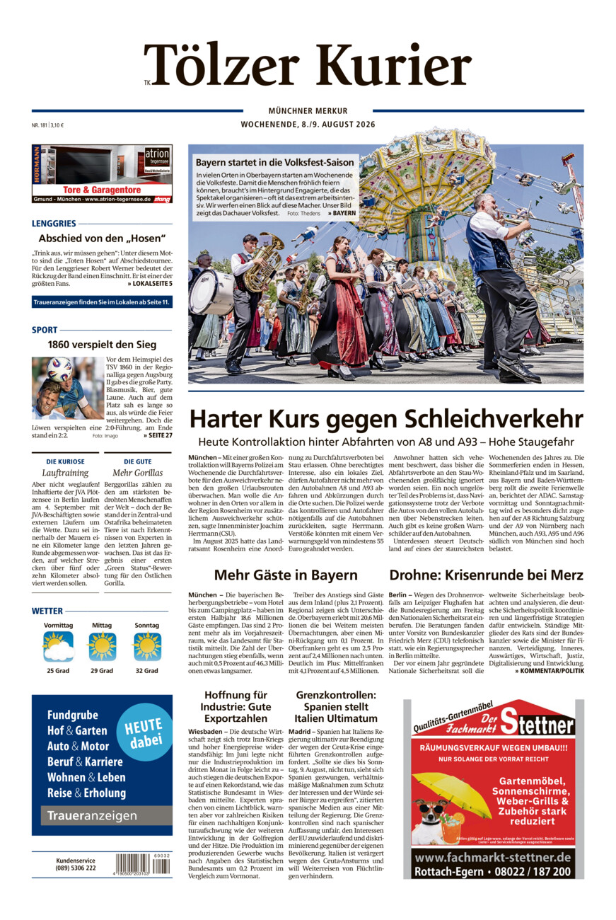 Tölzer Kurier (TK) vom Samstag, 08.08.2026