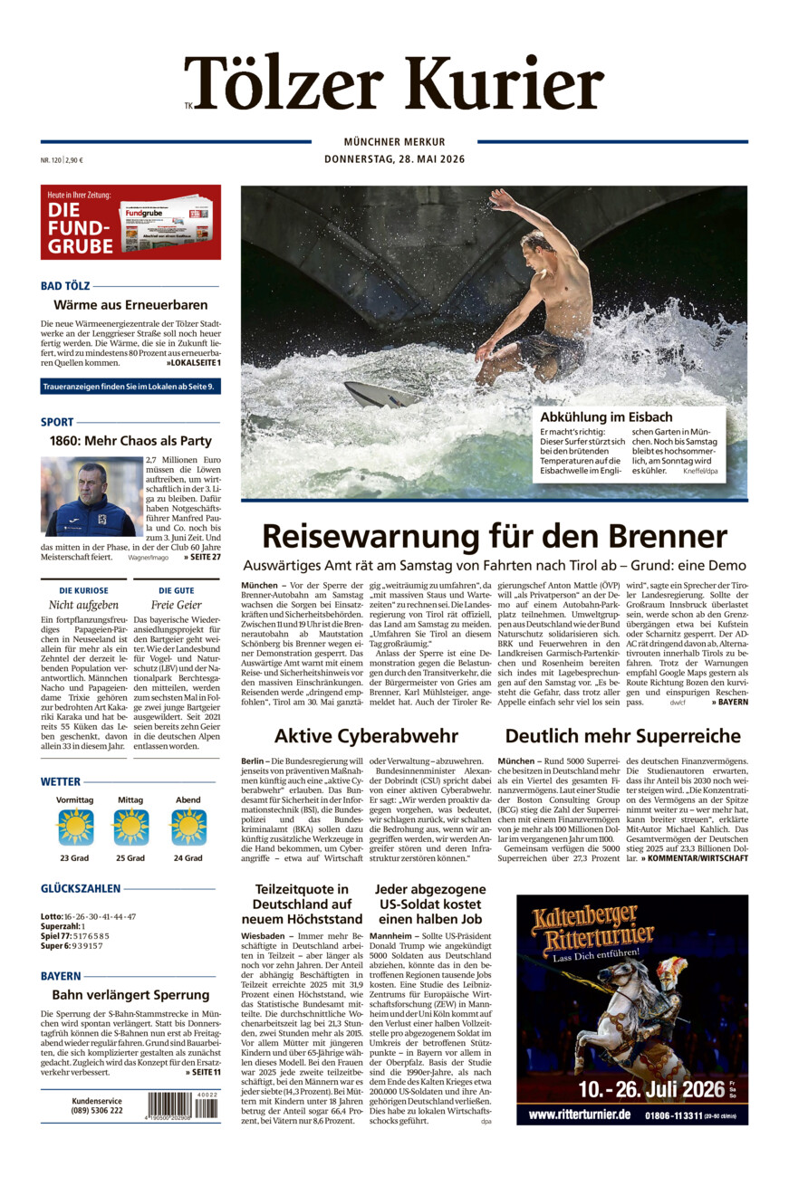 Tölzer Kurier (TK) vom Donnerstag, 28.05.2026