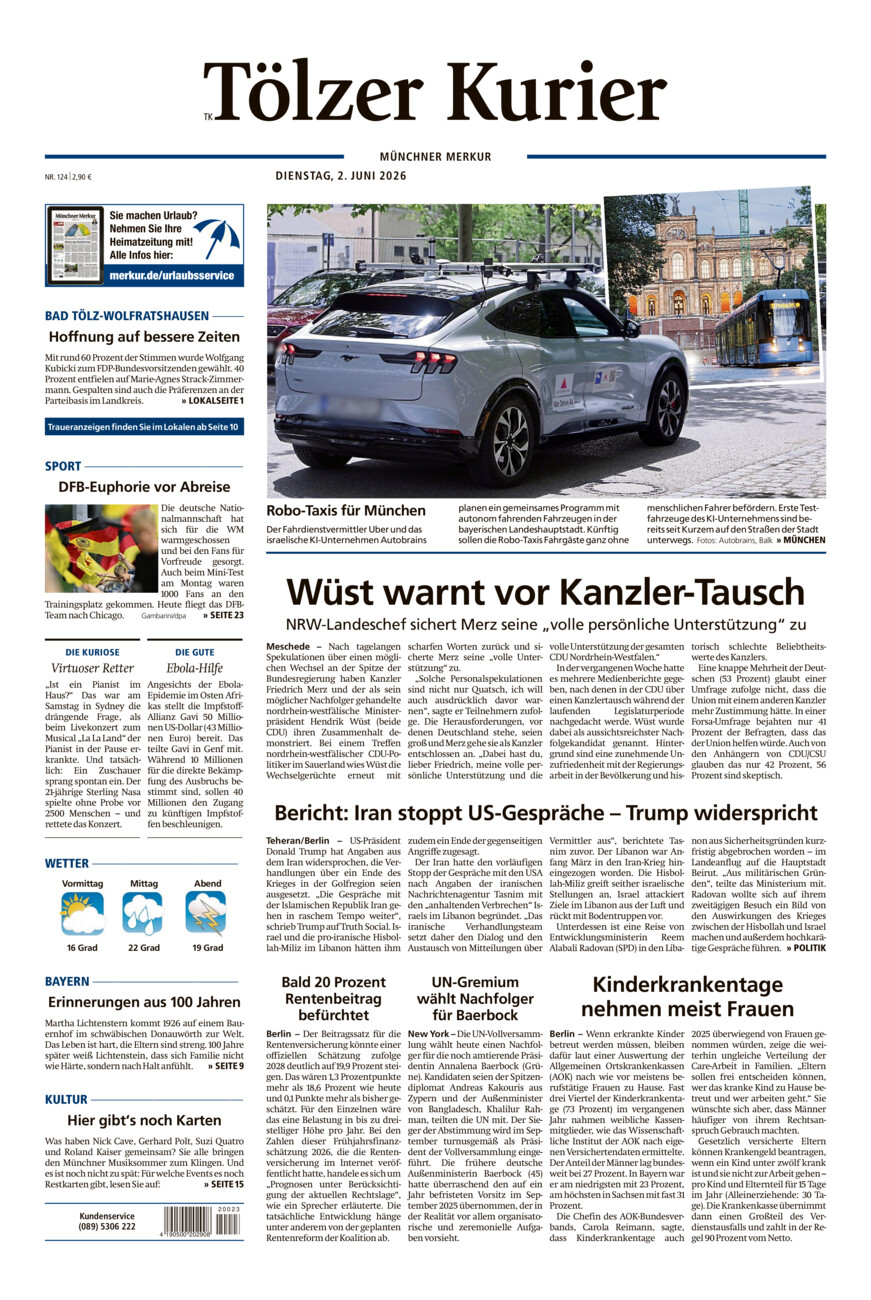 Tölzer Kurier (TK) vom Dienstag, 02.06.2026