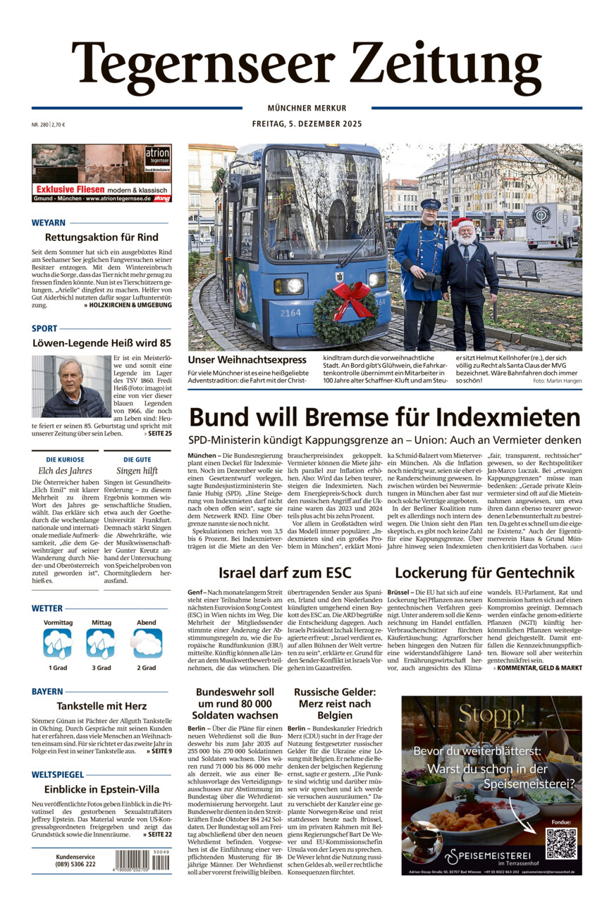 Tegernseer Zeitung vom Freitag, 05.12.2025