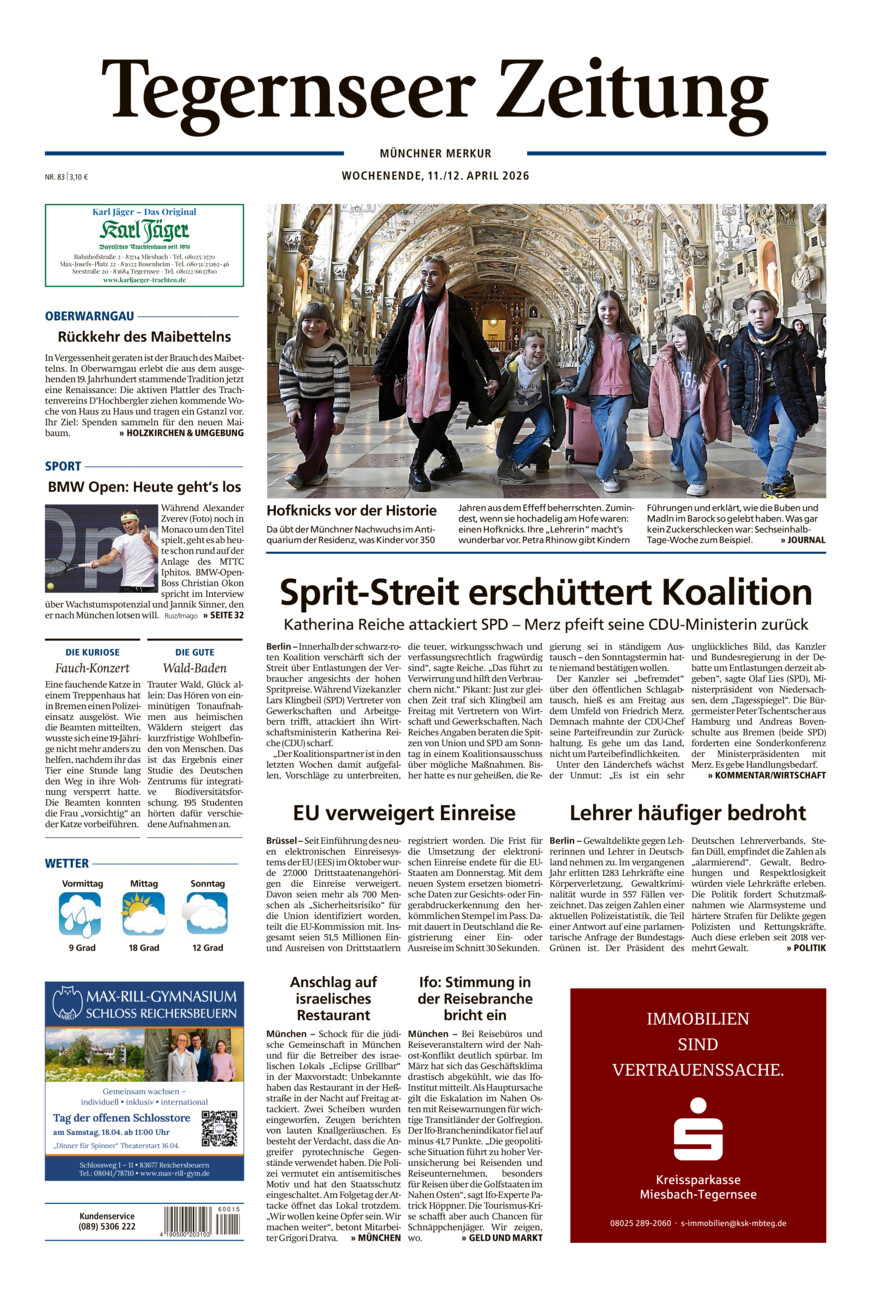 Tegernseer Zeitung vom Samstag, 11.04.2026