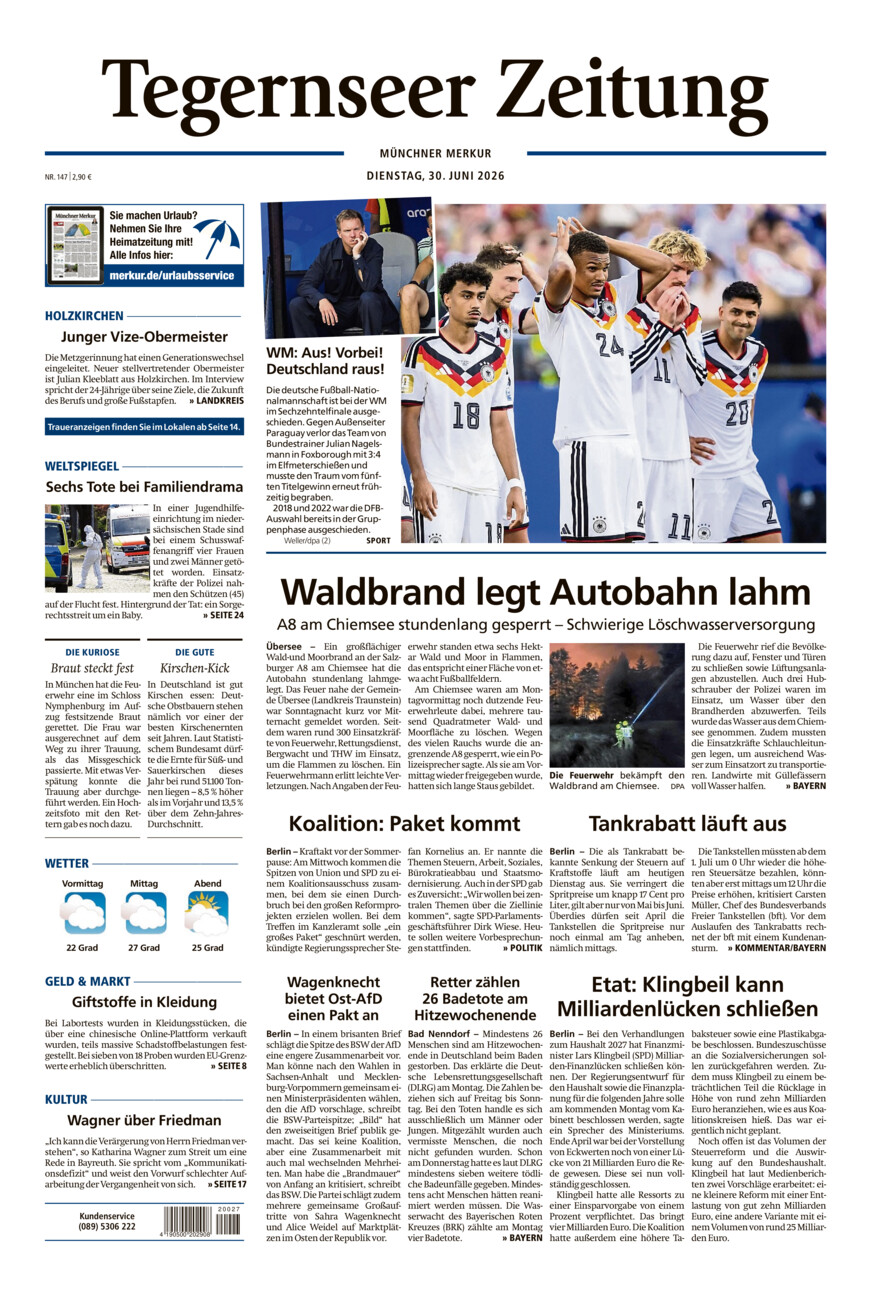 Tegernseer Zeitung vom Dienstag, 30.06.2026