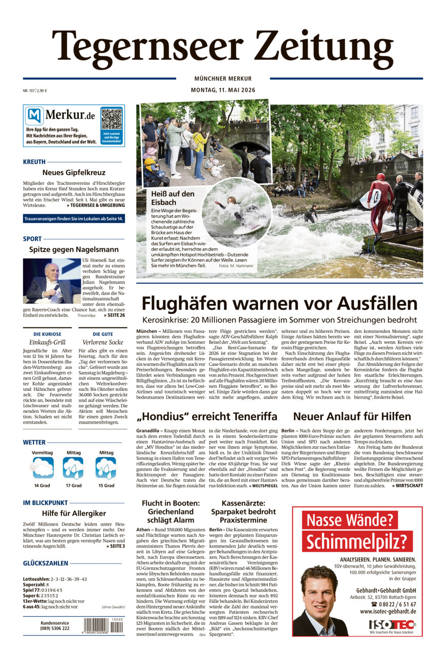 Tegernseer Zeitung vom Montag, 11.05.2026