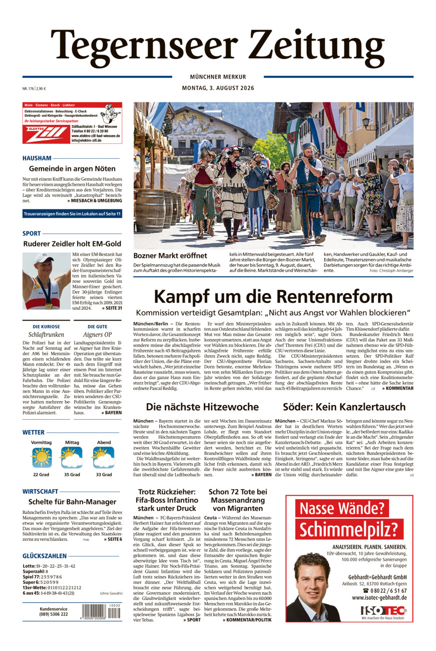 Tegernseer Zeitung vom Montag, 03.08.2026