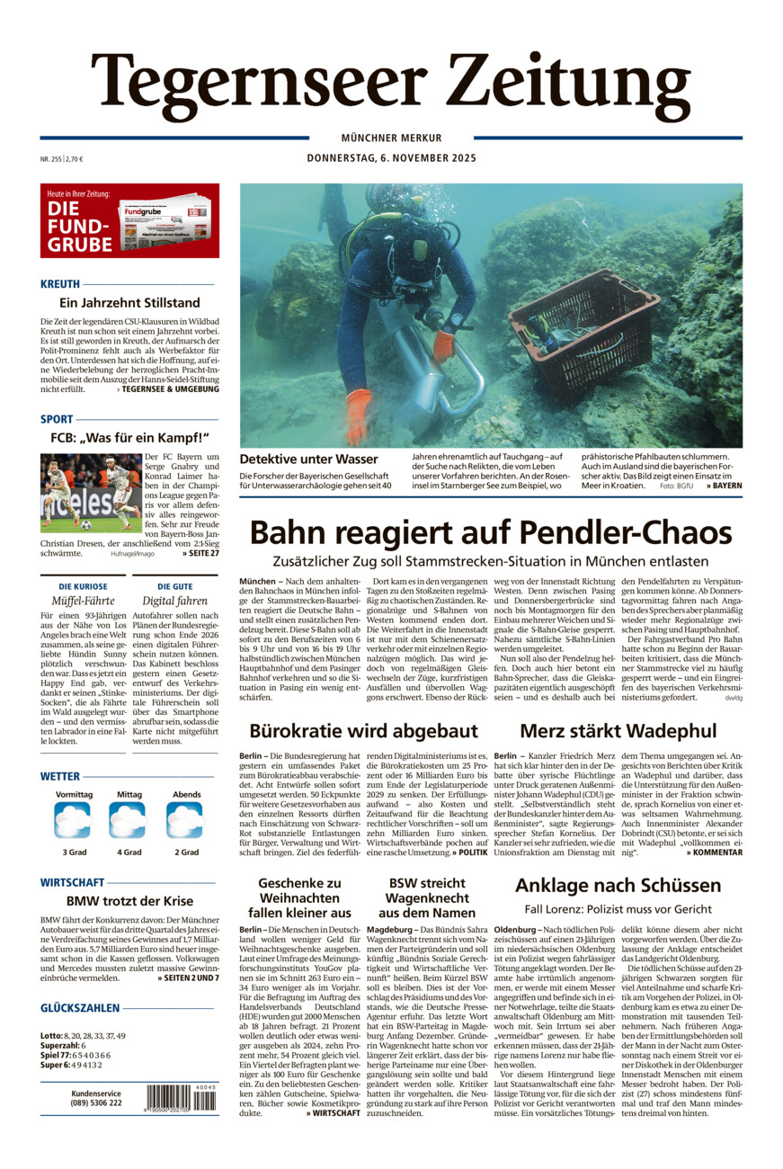 Tegernseer Zeitung vom Donnerstag, 06.11.2025