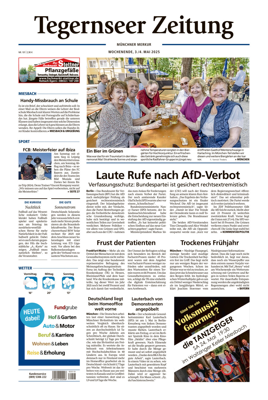Tegernseer Zeitung vom Samstag, 03.05.2025