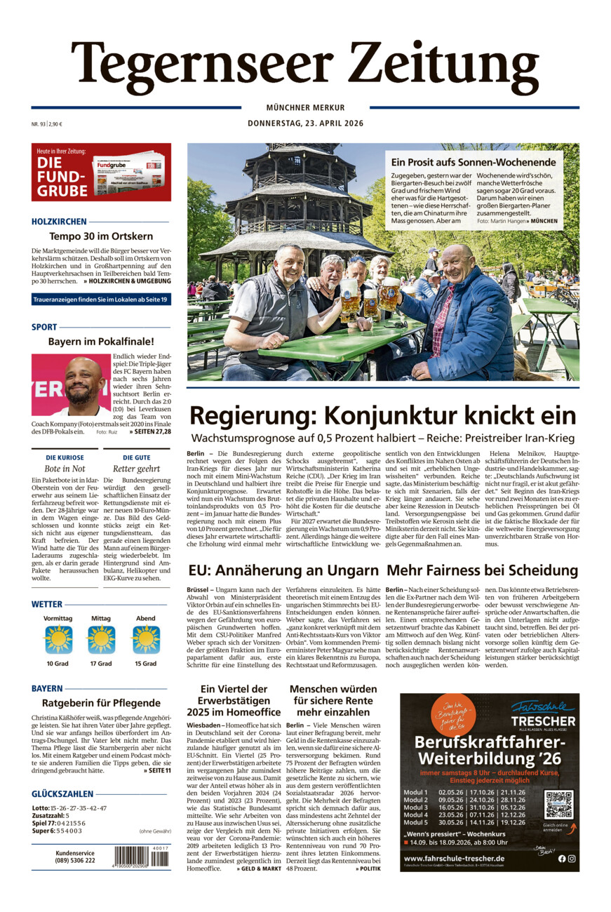 Tegernseer Zeitung vom Donnerstag, 23.04.2026