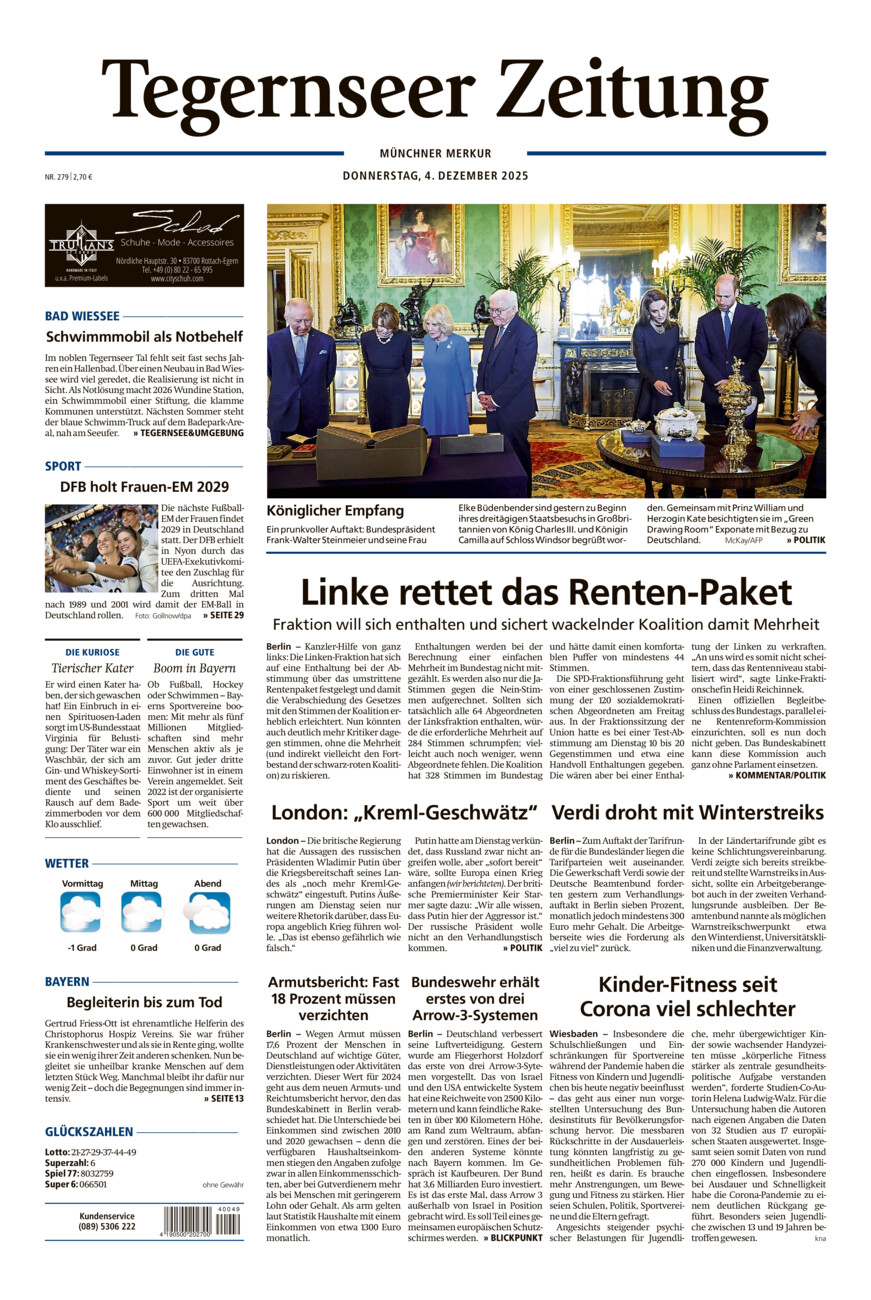 Tegernseer Zeitung vom Donnerstag, 04.12.2025