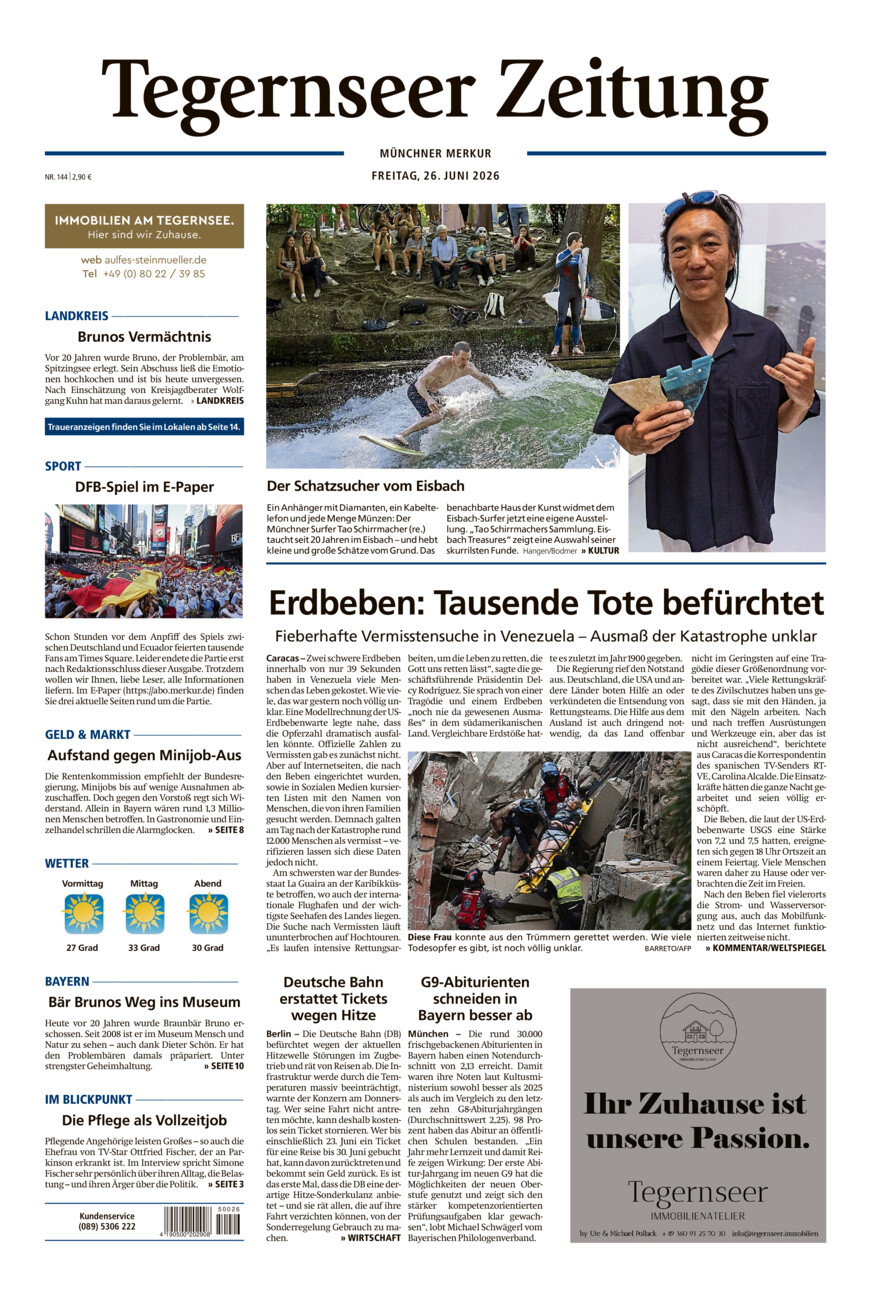 Tegernseer Zeitung vom Freitag, 26.06.2026