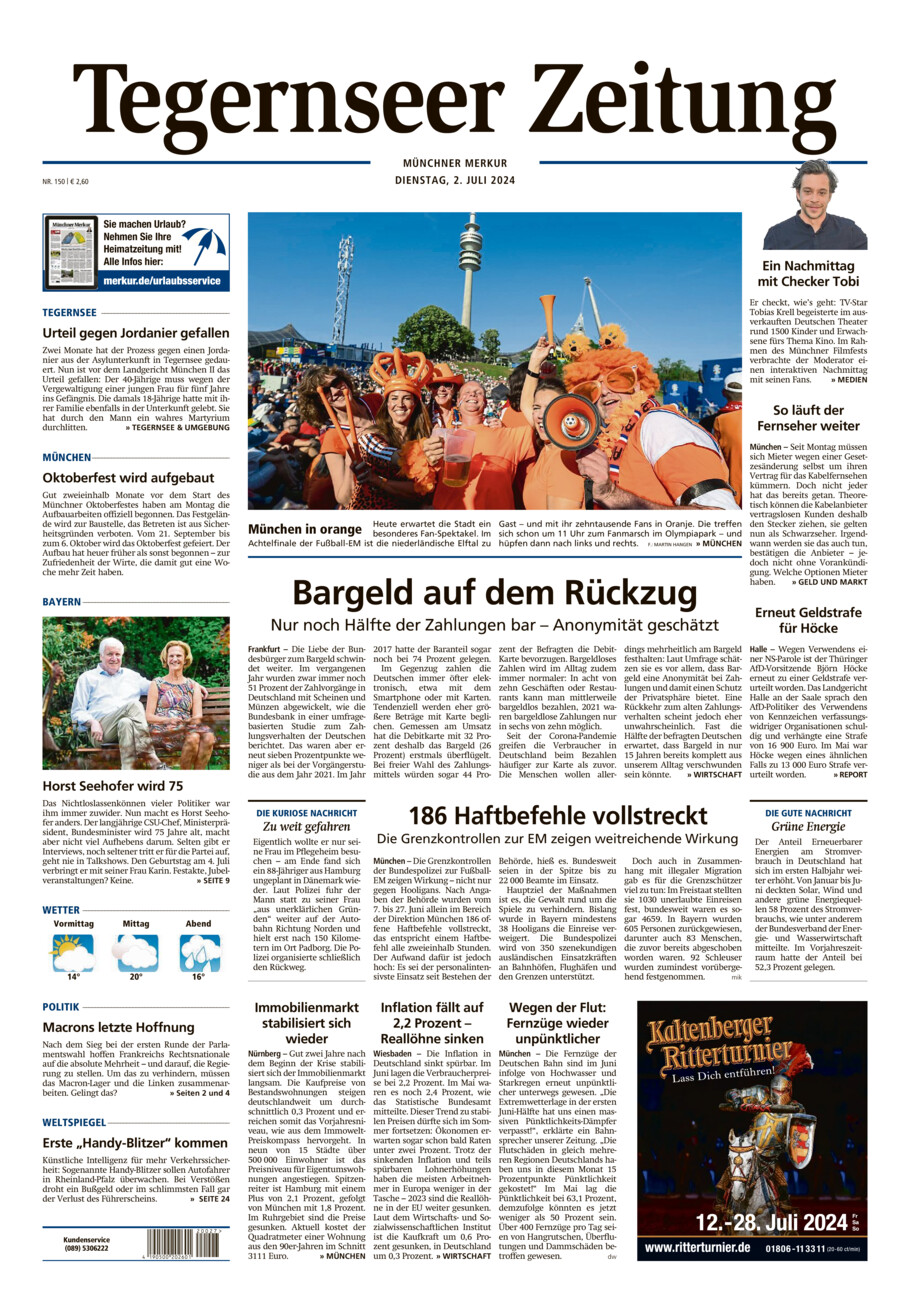 Tegernseer Zeitung vom Dienstag, 02.07.2024