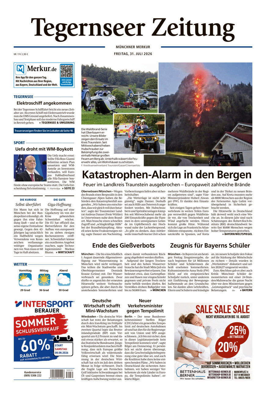 Tegernseer Zeitung vom Freitag, 31.07.2026
