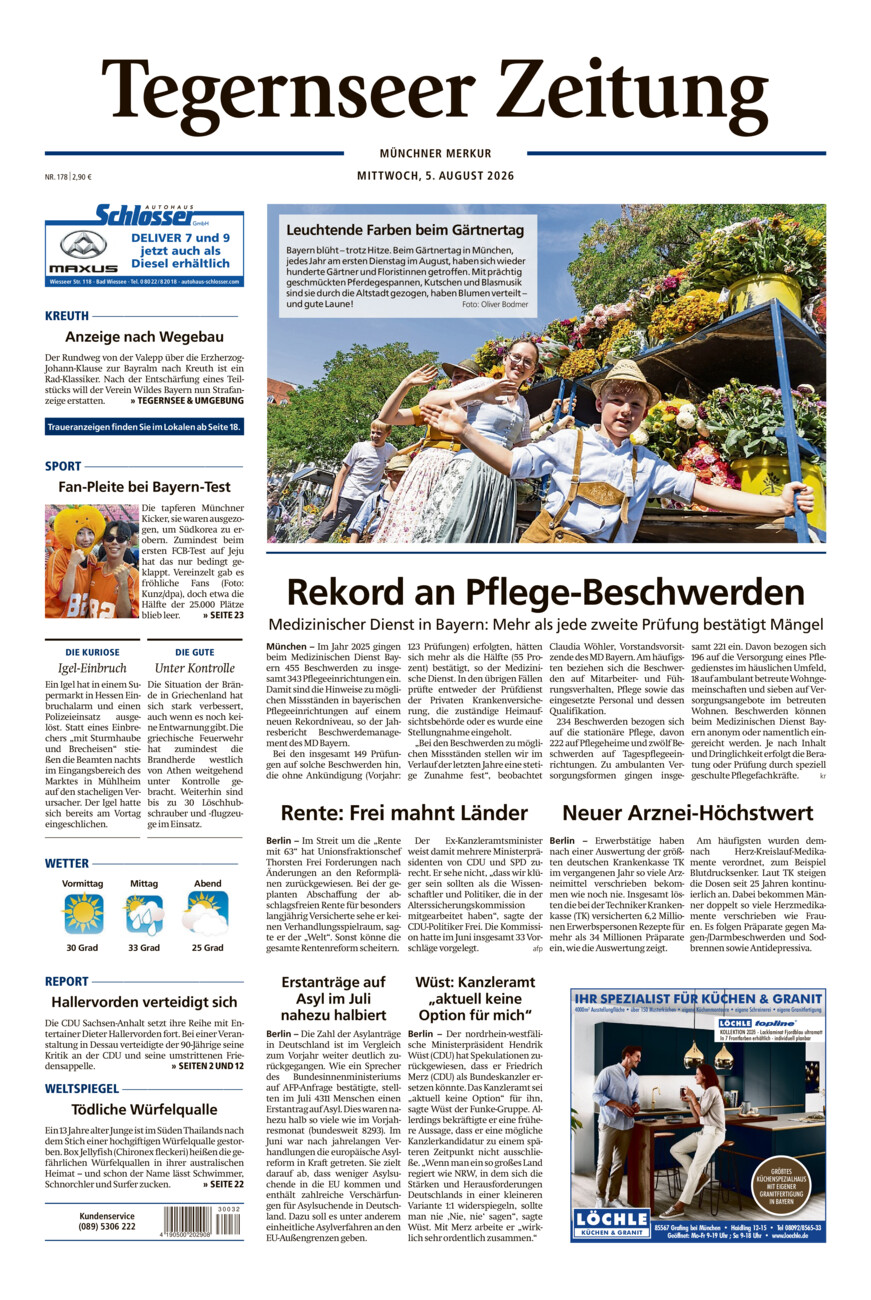 Tegernseer Zeitung vom Mittwoch, 05.08.2026
