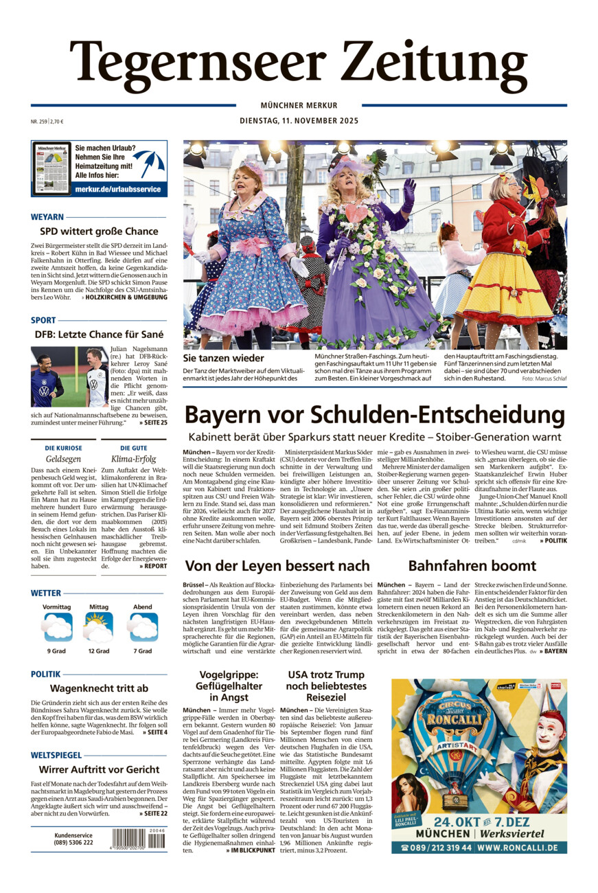 Tegernseer Zeitung vom Dienstag, 11.11.2025