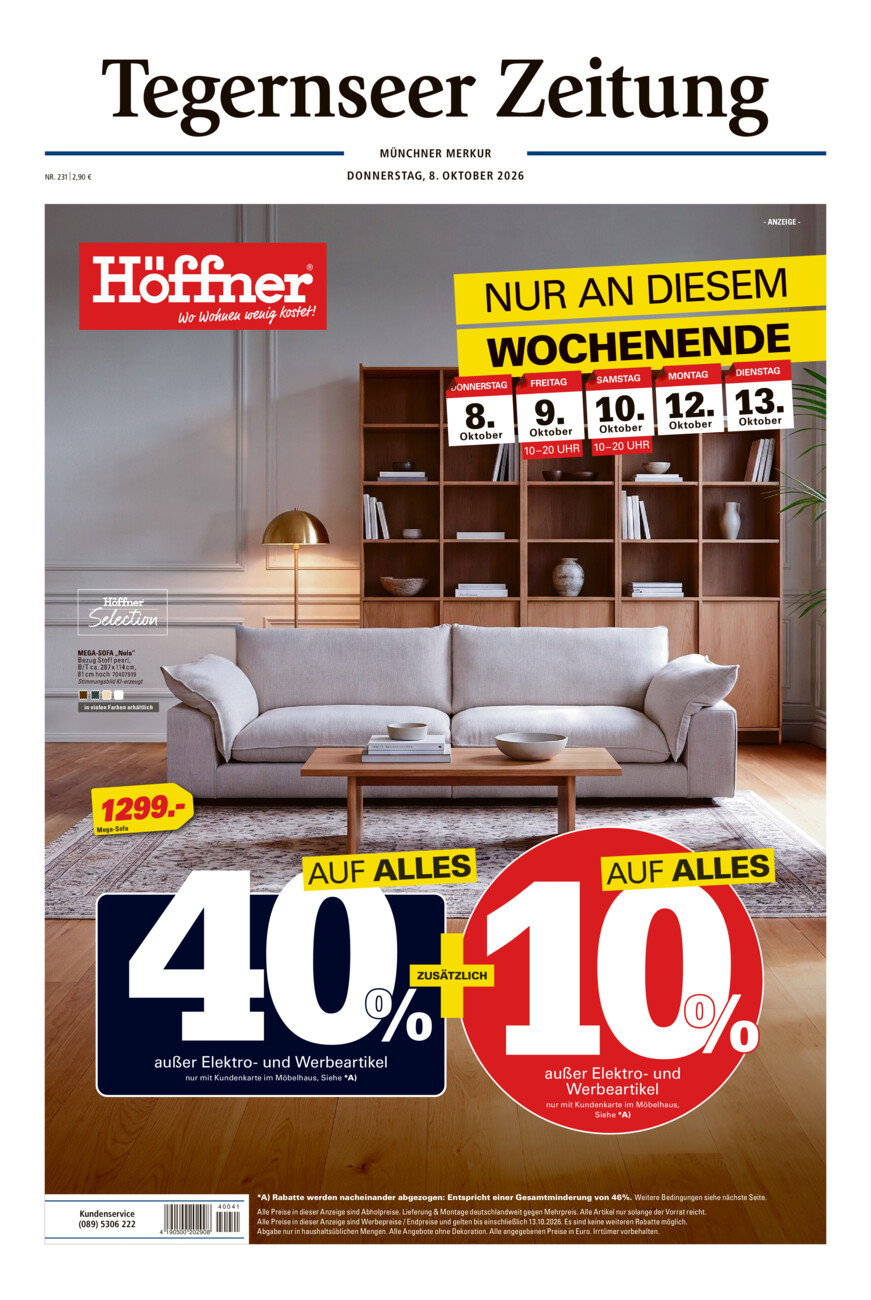 Tegernseer Zeitung vom Donnerstag, 08.10.2026