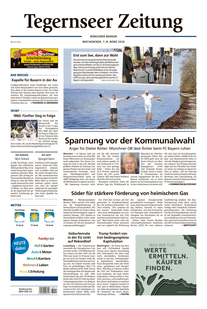 Tegernseer Zeitung vom Samstag, 07.03.2026