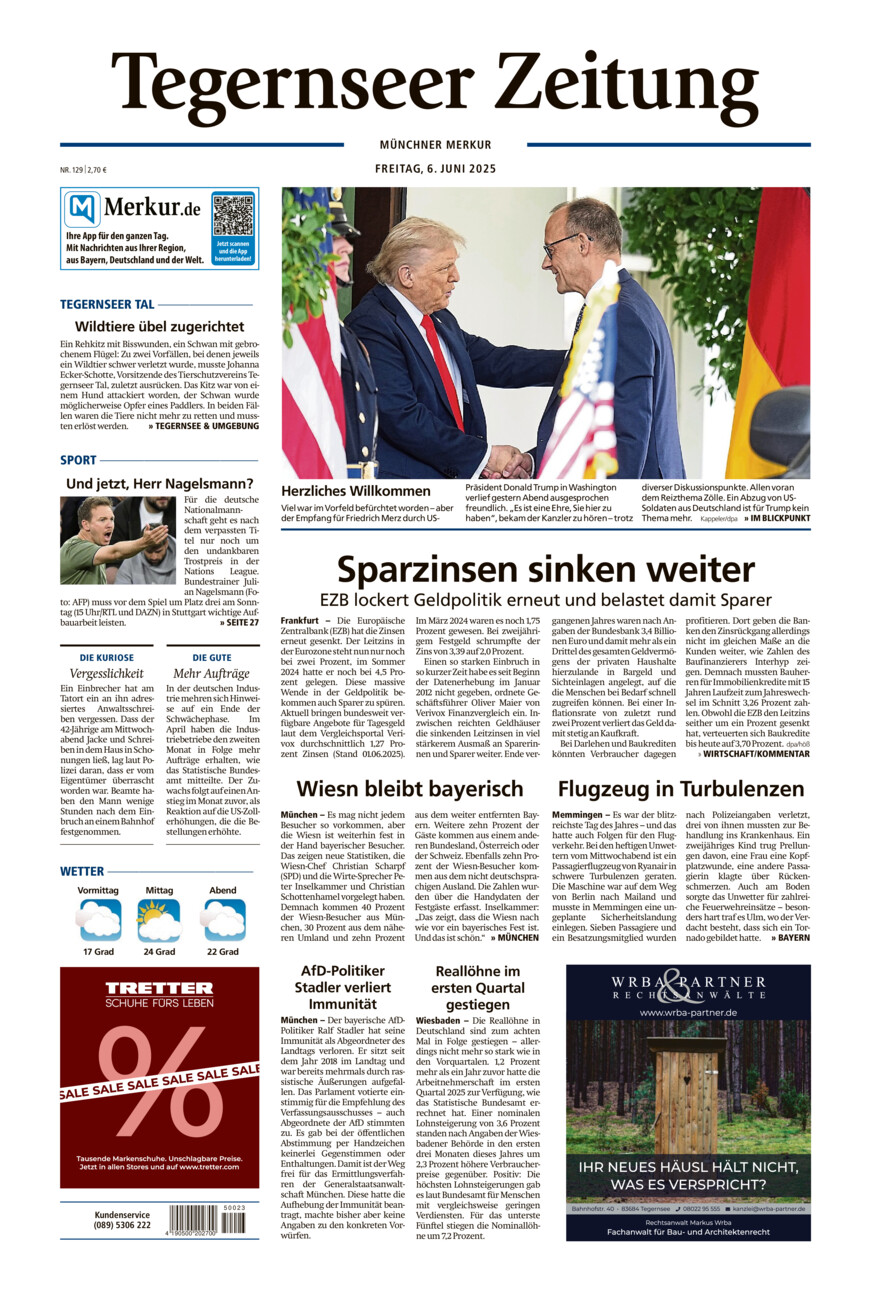 Tegernseer Zeitung vom Freitag, 06.06.2025