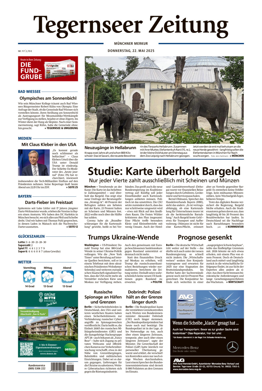 Tegernseer Zeitung vom Donnerstag, 22.05.2025
