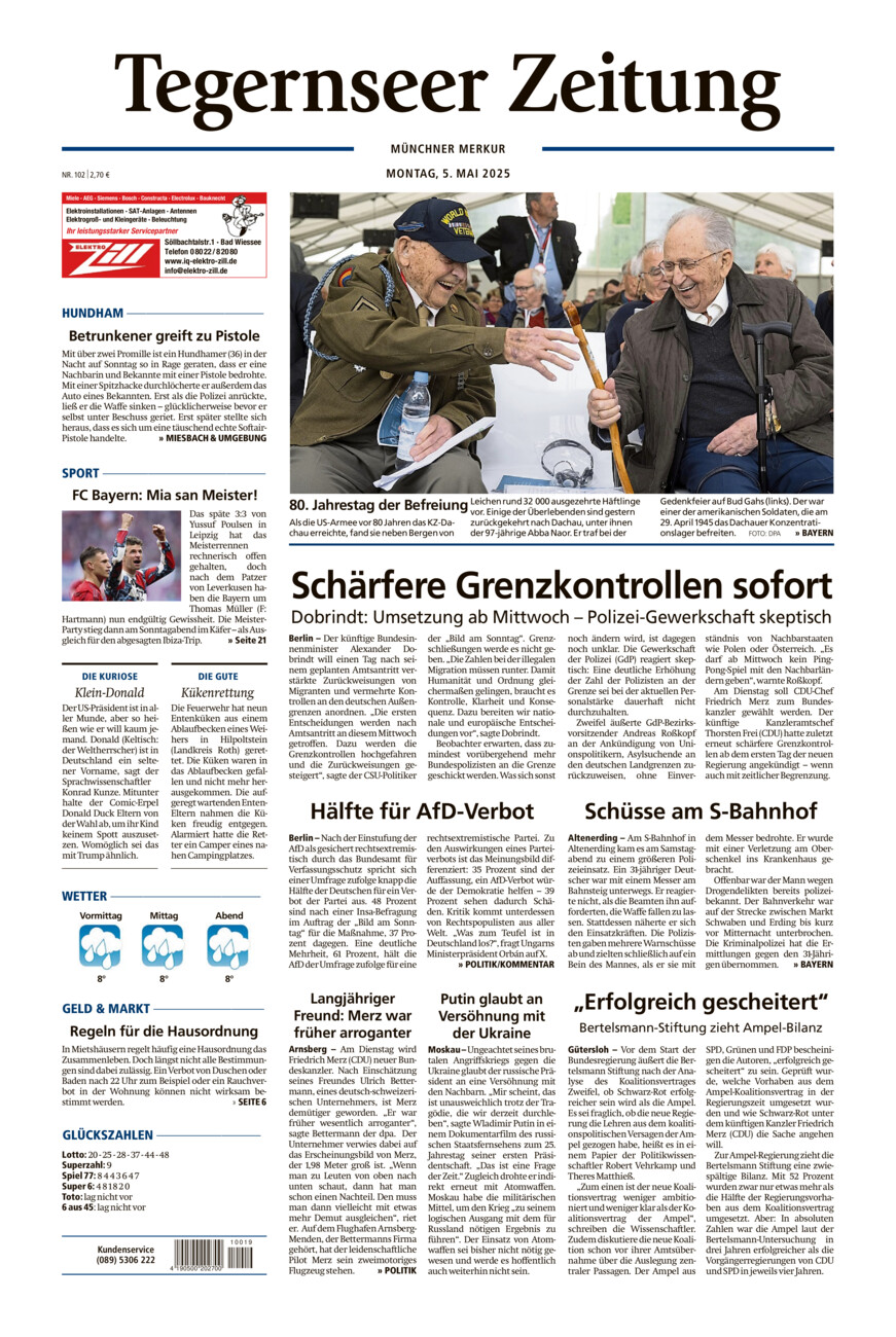 Tegernseer Zeitung vom Montag, 05.05.2025