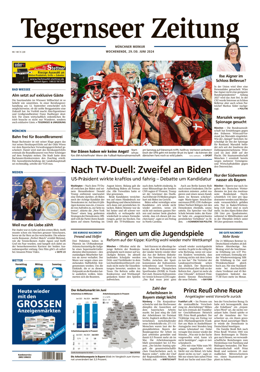 Tegernseer Zeitung vom Samstag, 29.06.2024