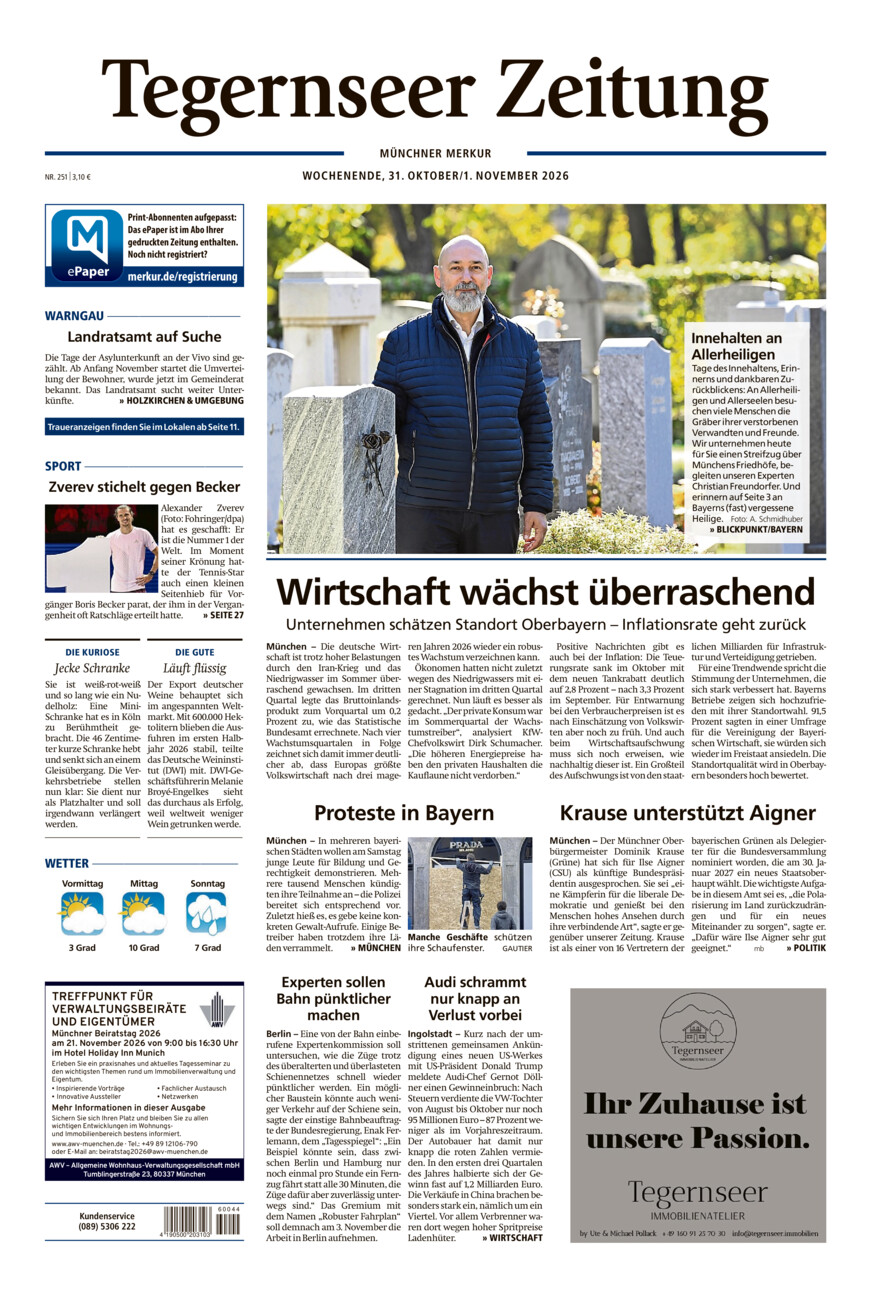 Tegernseer Zeitung vom Samstag, 31.10.2026
