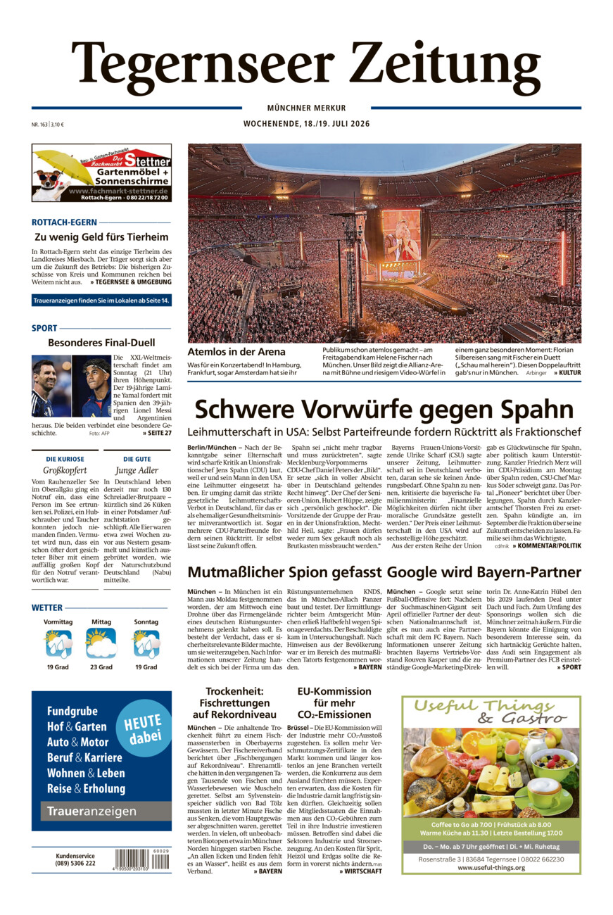 Tegernseer Zeitung vom Samstag, 18.07.2026