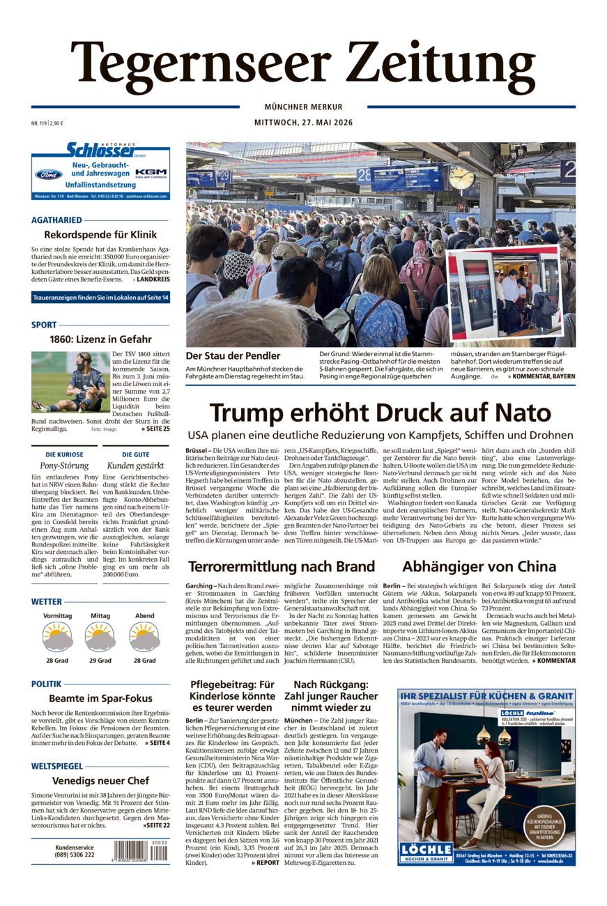 Tegernseer Zeitung vom Mittwoch, 27.05.2026