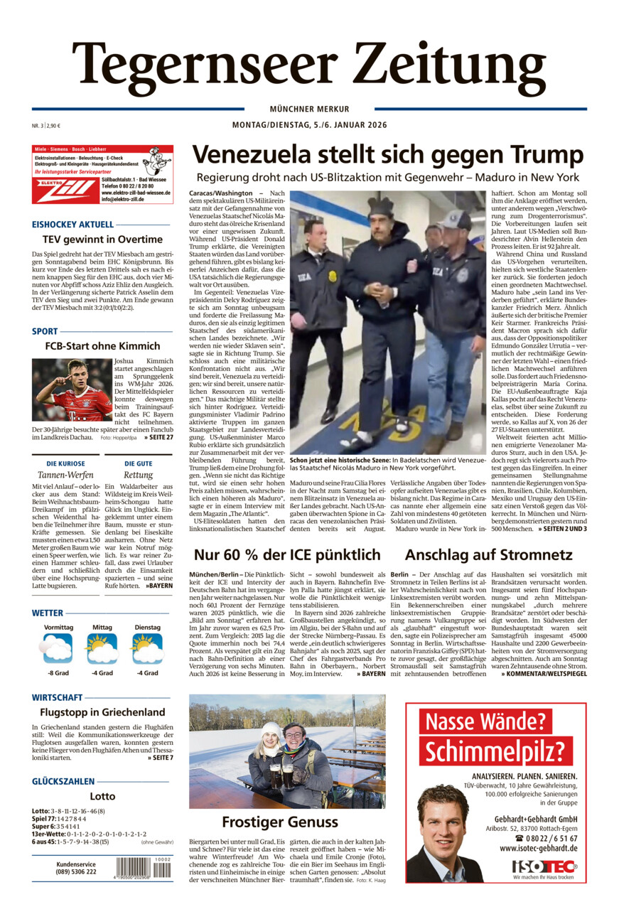 Tegernseer Zeitung vom Montag, 05.01.2026