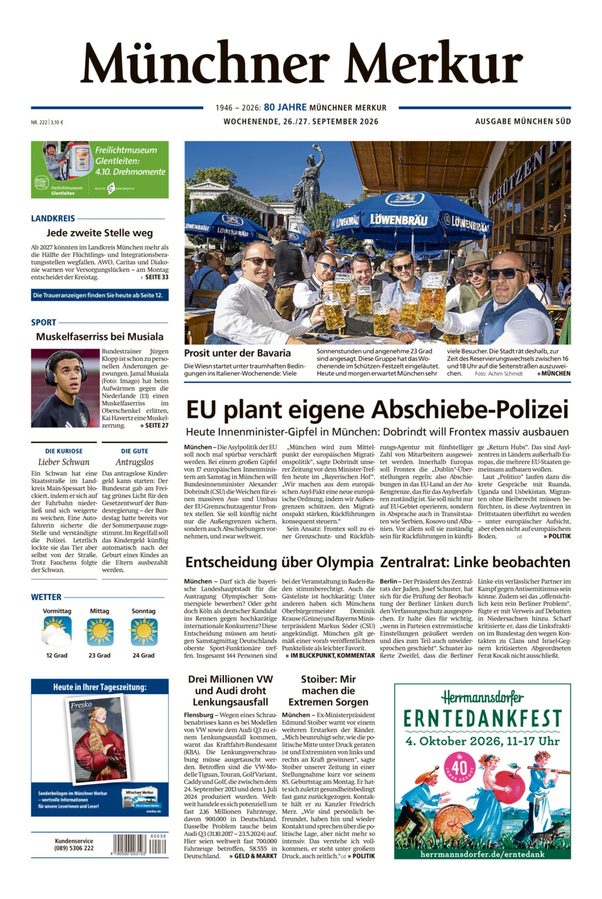 Münchner Merkur - Süd vom Samstag, 26.09.2026