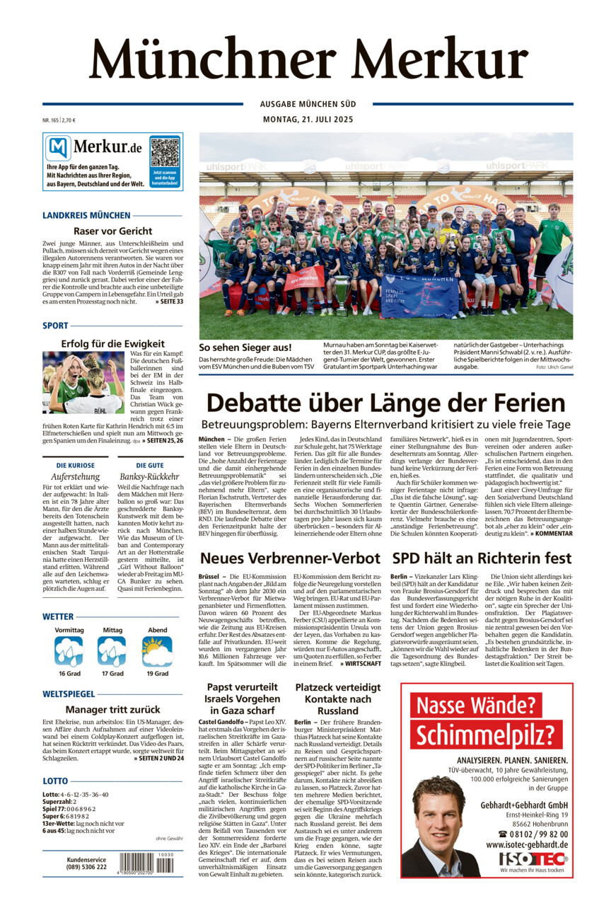 Münchner Merkur - Süd vom Montag, 21.07.2025