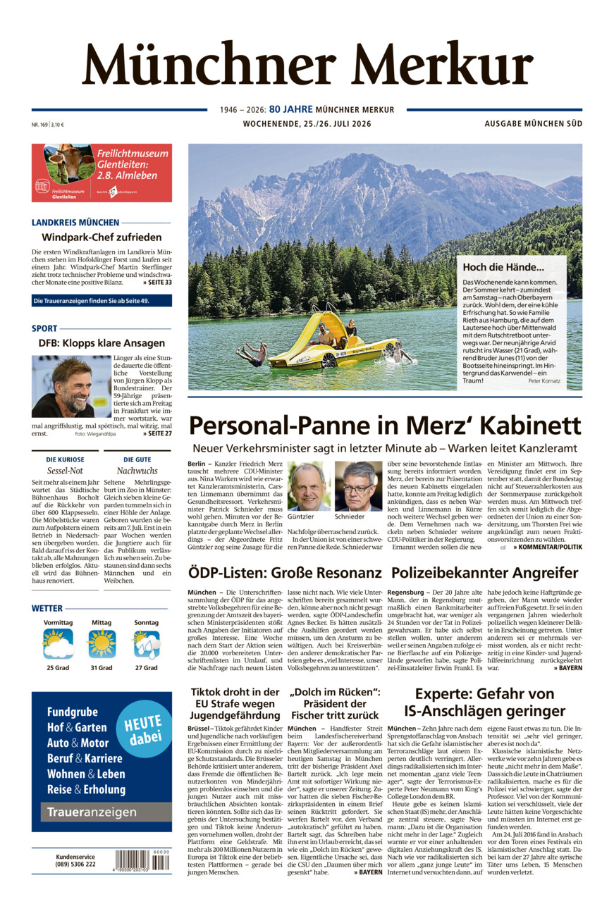 Münchner Merkur - Süd vom Samstag, 25.07.2026