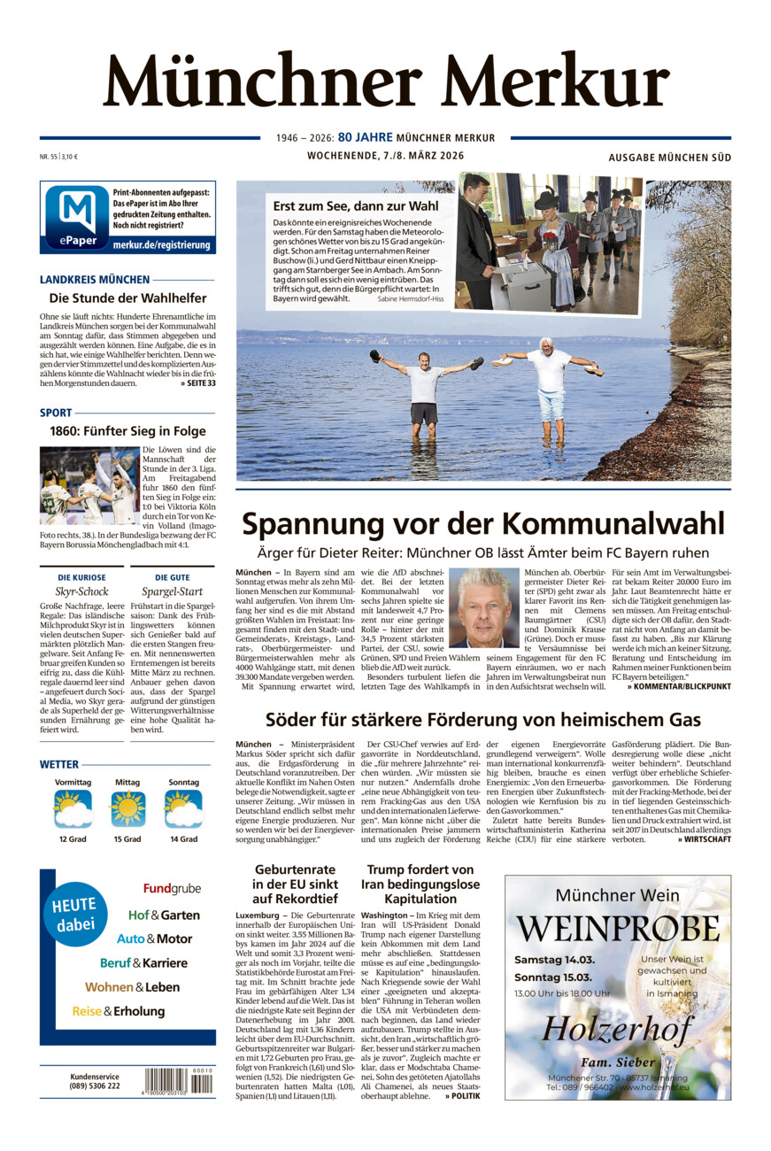Münchner Merkur - Süd vom Samstag, 07.03.2026