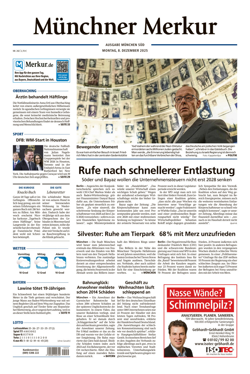 Münchner Merkur - Süd vom Montag, 08.12.2025