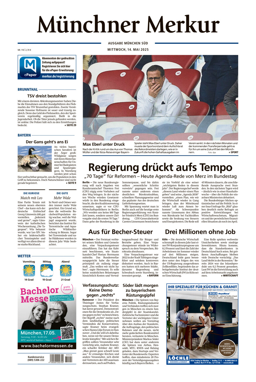 Münchner Merkur - Süd vom Mittwoch, 14.05.2025