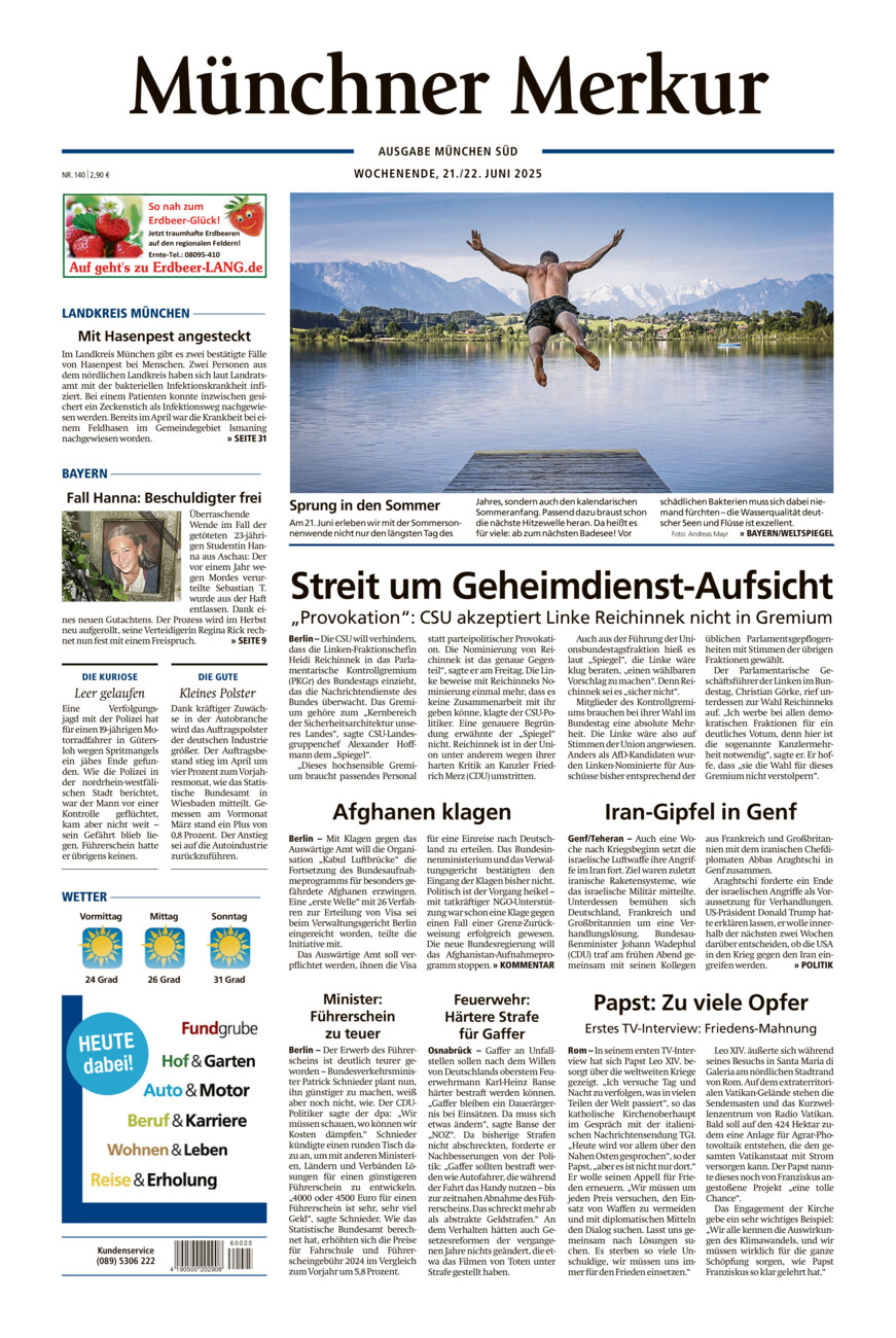 Münchner Merkur - Süd vom Samstag, 21.06.2025
