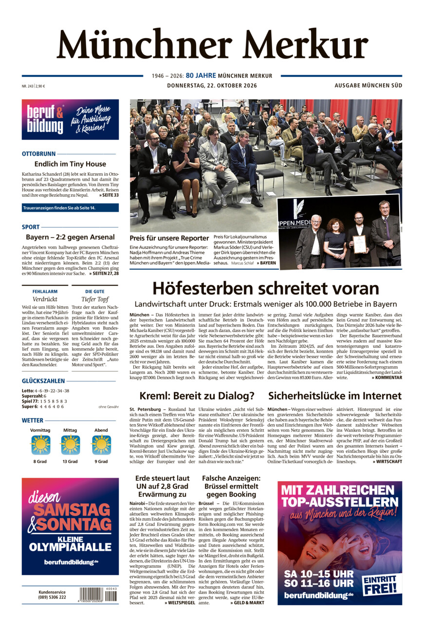 Münchner Merkur - Süd vom Donnerstag, 22.10.2026