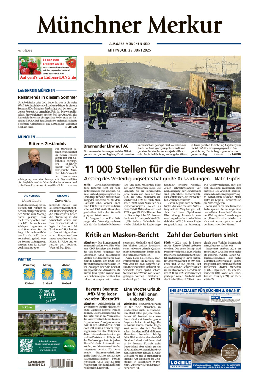 Münchner Merkur - Süd vom Mittwoch, 25.06.2025