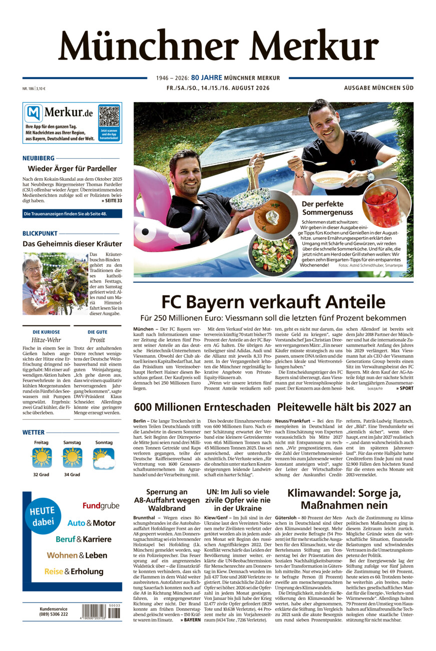 Münchner Merkur - Süd vom Freitag, 14.08.2026