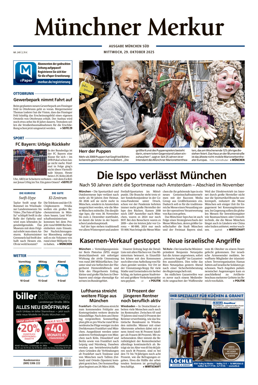 Münchner Merkur - Süd vom Mittwoch, 29.10.2025