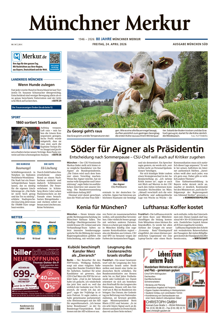 Münchner Merkur - Süd vom Freitag, 24.04.2026