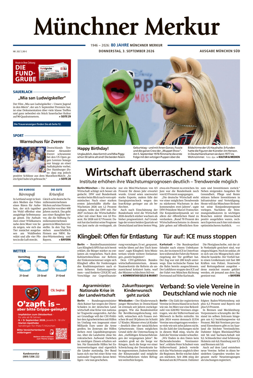 Münchner Merkur - Süd vom Donnerstag, 03.09.2026