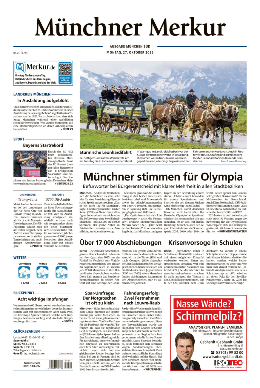 Münchner Merkur - Süd vom Montag, 27.10.2025