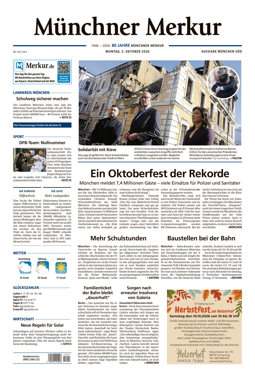 Münchner Merkur - Süd vom Montag, 05.10.2026