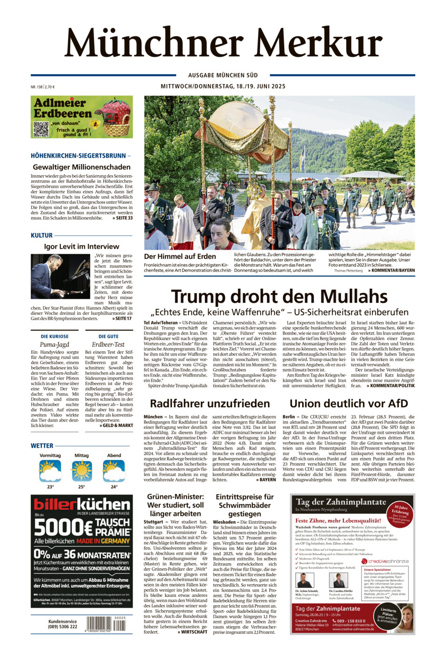 Münchner Merkur - Süd vom Mittwoch, 18.06.2025