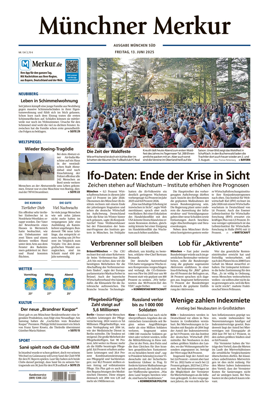 Münchner Merkur - Süd vom Freitag, 13.06.2025
