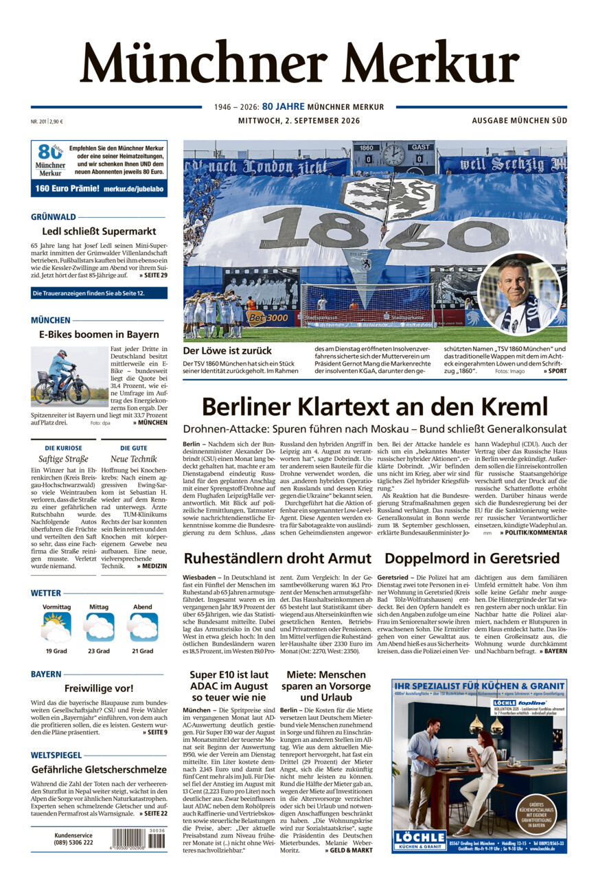 Münchner Merkur - Süd vom Mittwoch, 02.09.2026