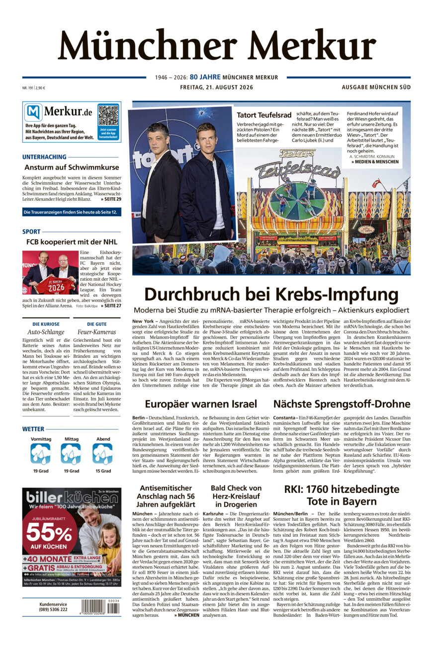 Münchner Merkur - Süd vom Freitag, 21.08.2026
