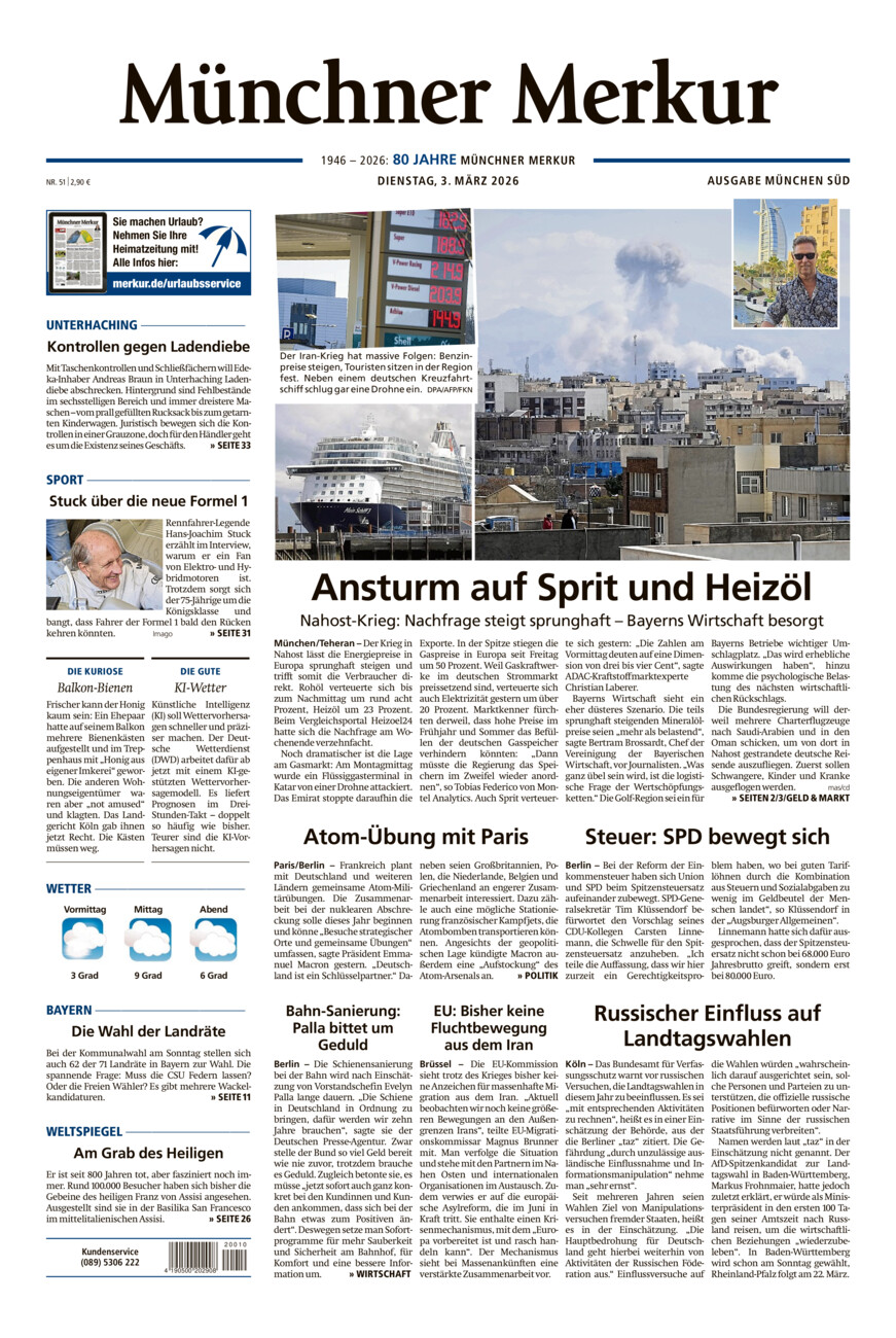 Münchner Merkur - Süd vom Dienstag, 03.03.2026