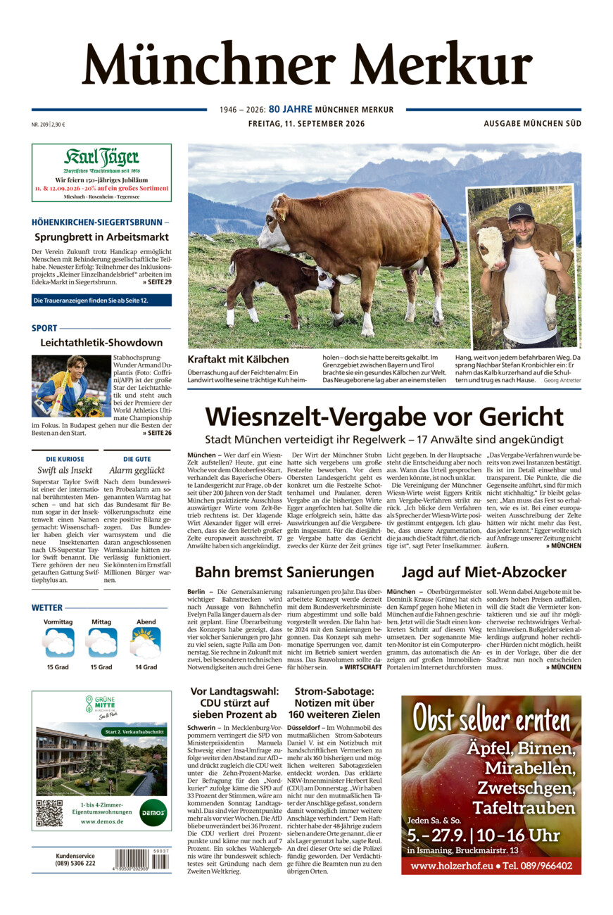 Münchner Merkur - Süd vom Freitag, 11.09.2026