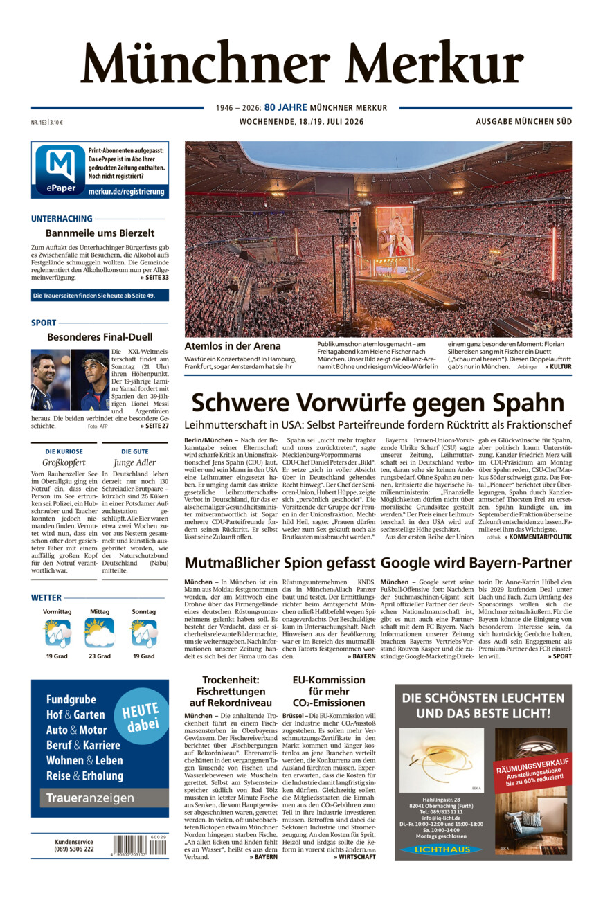 Münchner Merkur - Süd vom Samstag, 18.07.2026