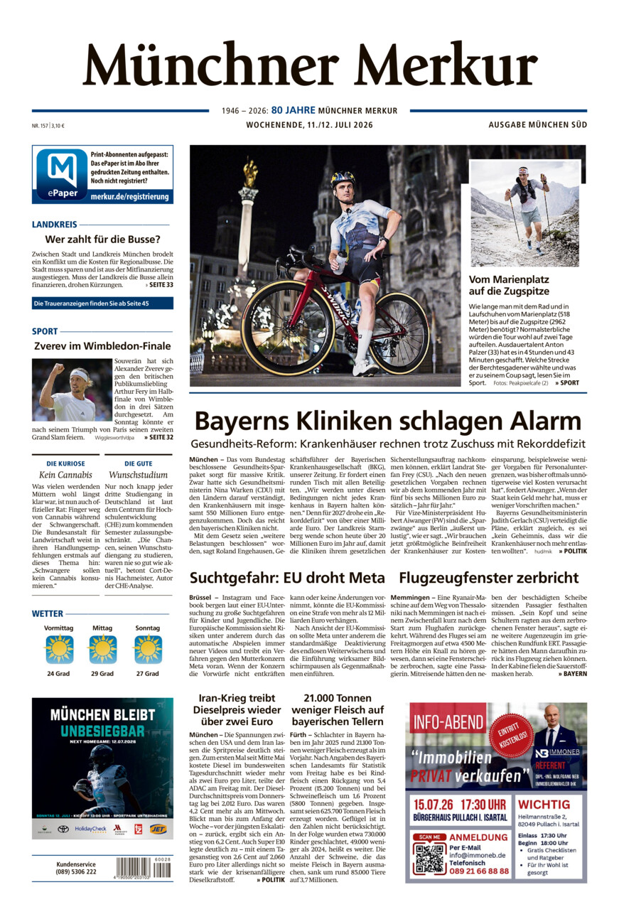 Münchner Merkur - Süd vom Samstag, 11.07.2026